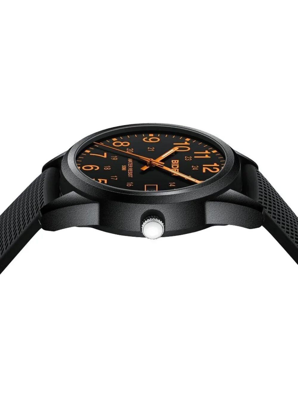 Men's Black Orange Analog Unisex Medical Professionals Waterproof Nurse Watch